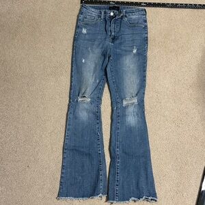 RISEN Sz 7/28 Women's Distressed bootcut Blue Jeans